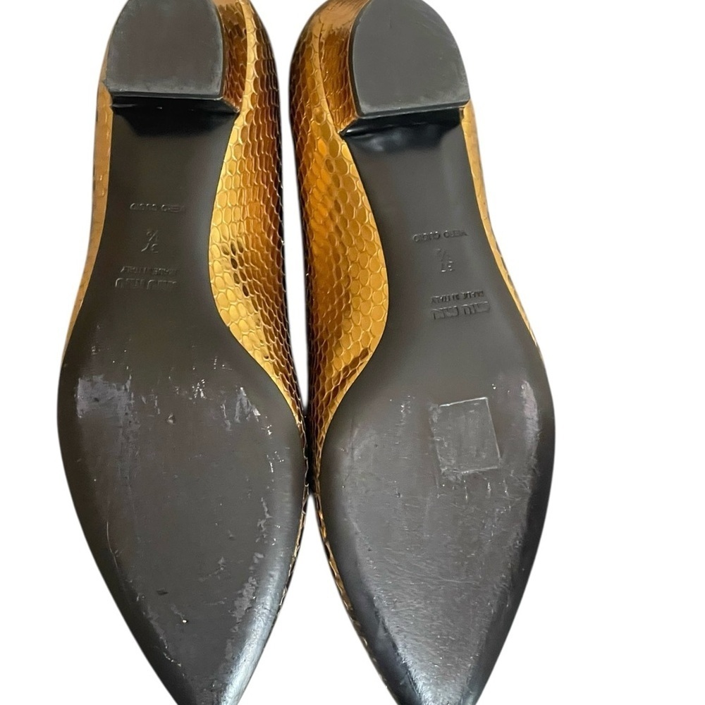 Miu Miu snake gold leather sandals size 37 1/2 - Picture 8 of 12